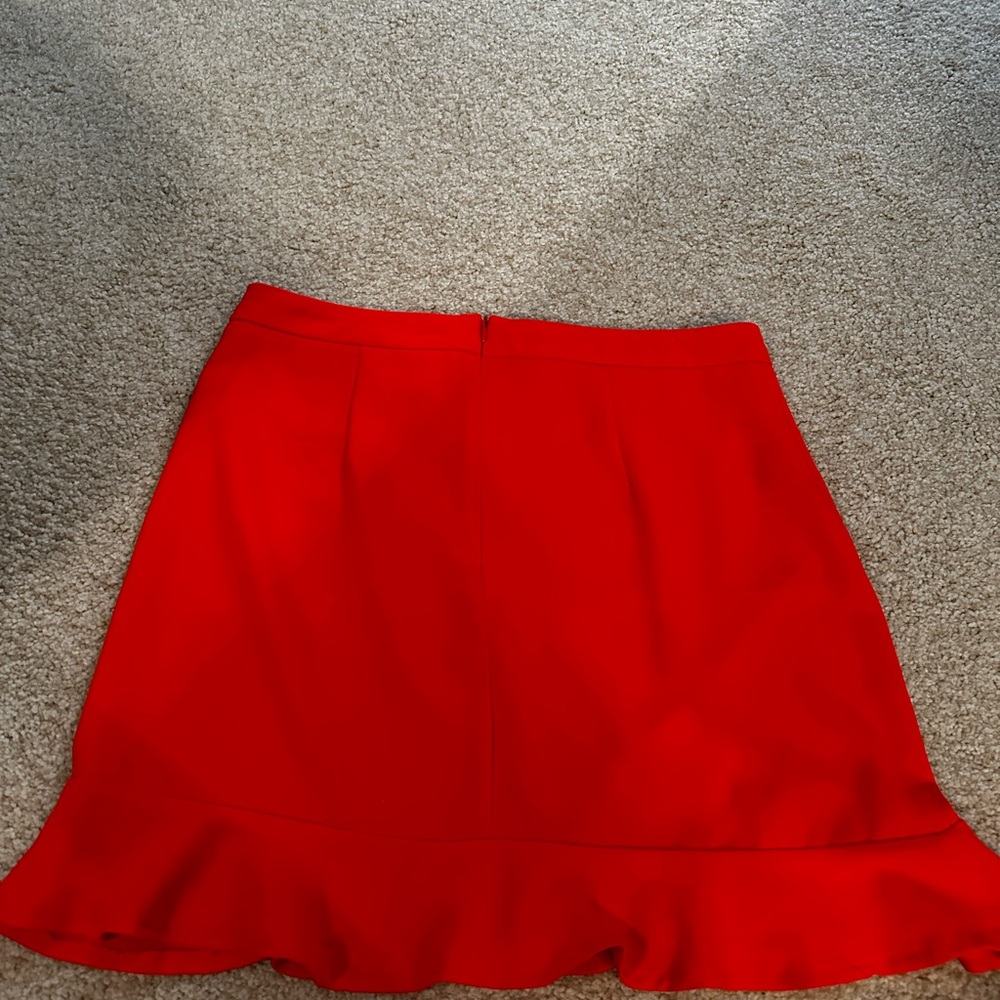 Red Ruffled Mini Skirt - Picture 2 of 2